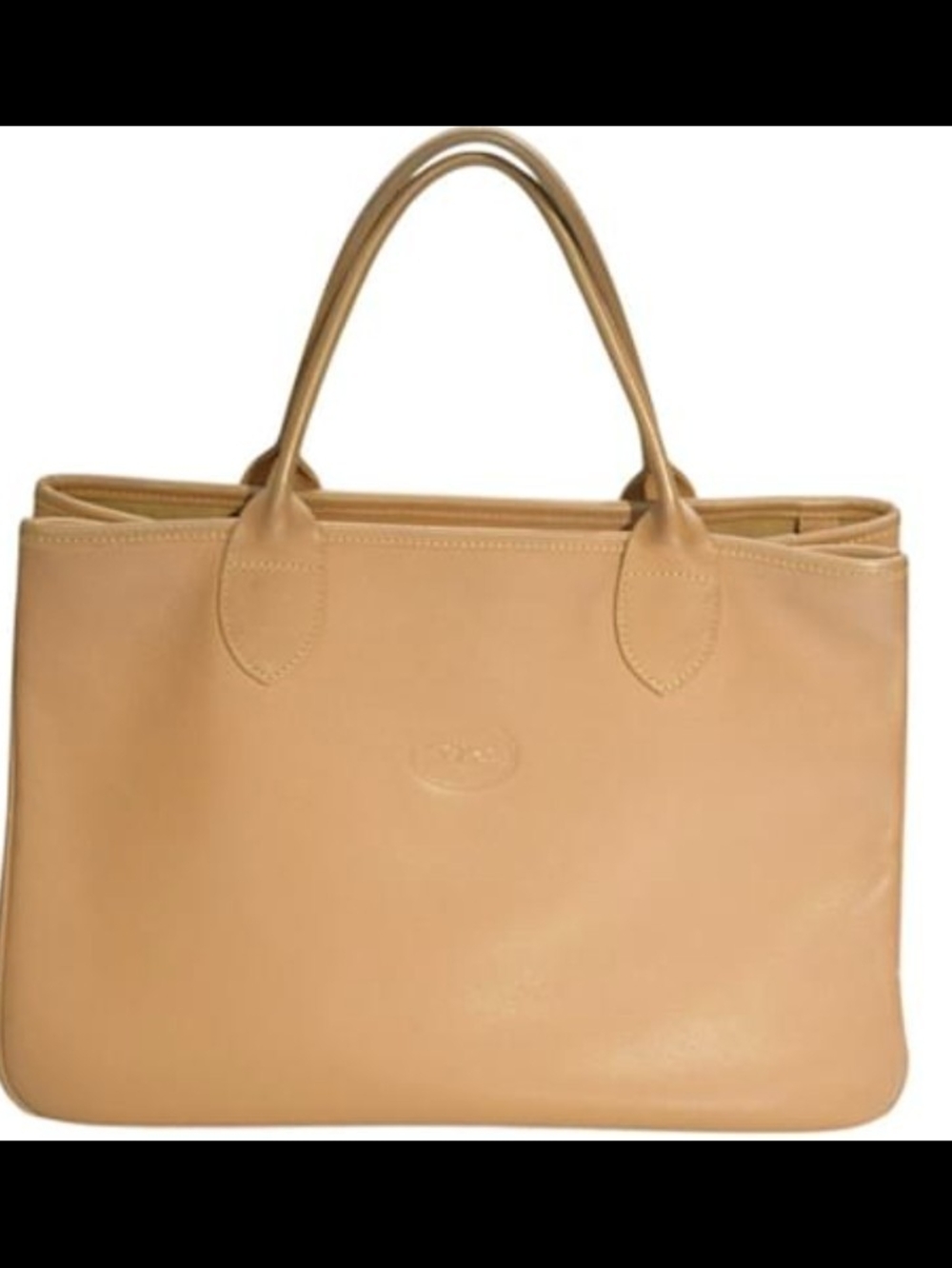Longchamp Beige Leather Tote Bag - Smooth Tan Finish